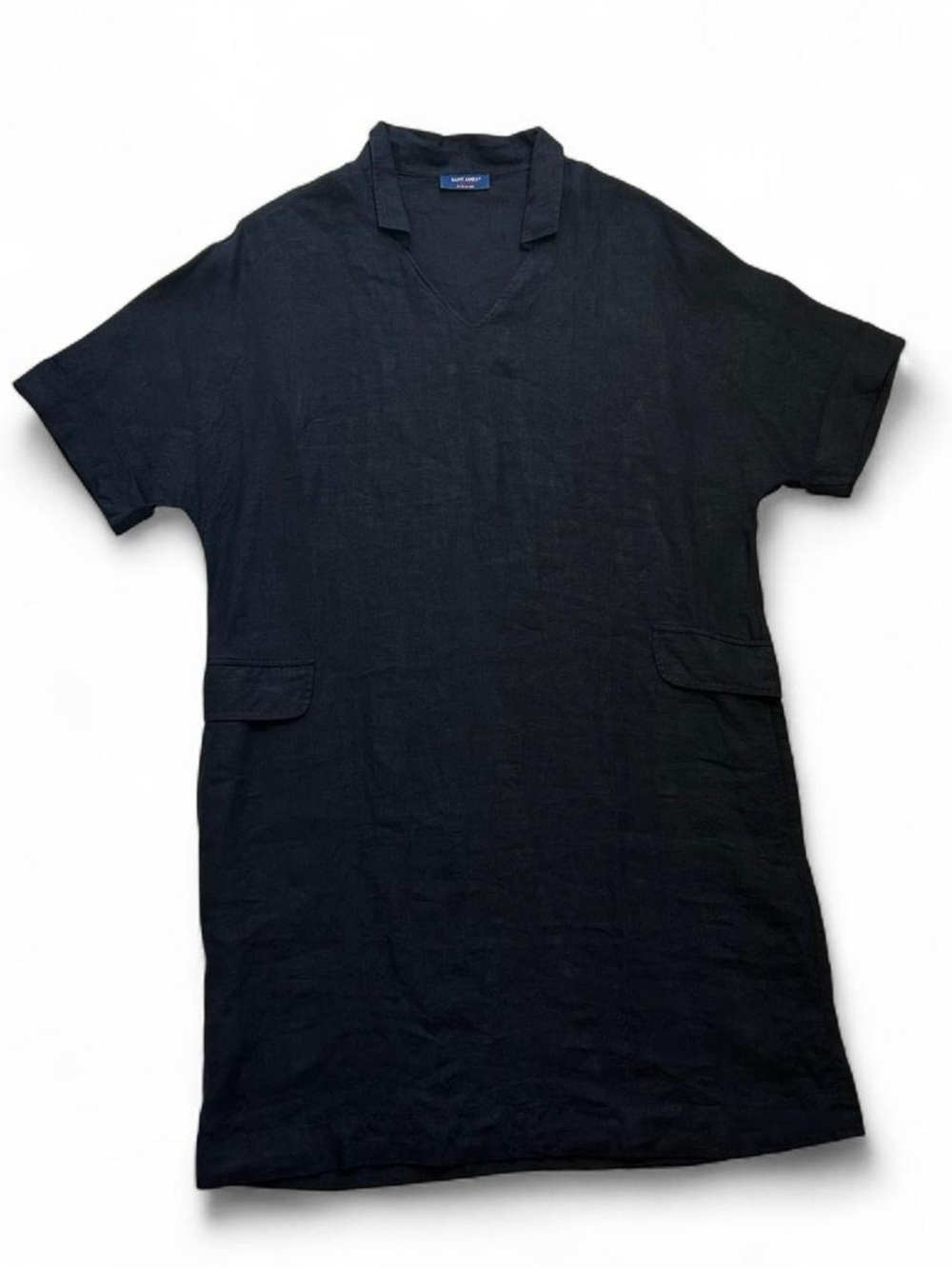 Saint James Black Linen Tunic Dress